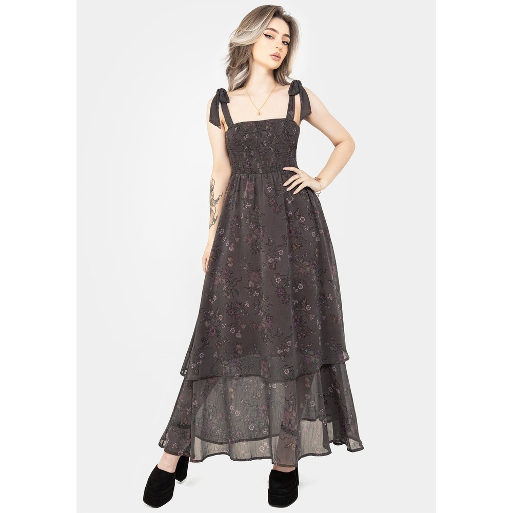 Disturbia Arnora Cami Tiered Shirred Bodice Maxi Size 6
